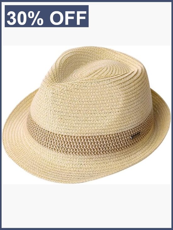Packable Straw Fedora Panama Sun Hat - Unisex Summer Beach Hat main image 4